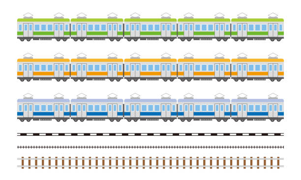 ilustrações de stock, clip art, desenhos animados e ícones de electric train car simple illustration - cartoon train