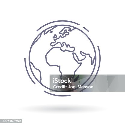istock World globe vector icon. Simple thin line earth sign. 1097407980