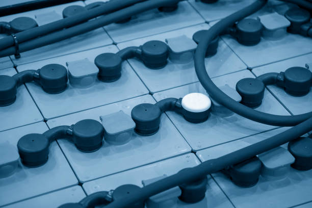 The electric car battery pack in the light blue scene.