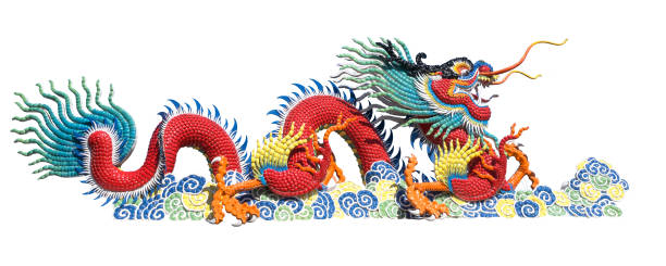 istock Colorful Chinese dragon on white background 1097413186
