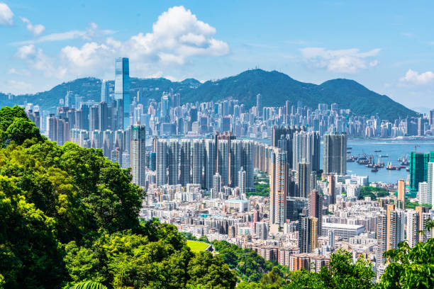 istock Hong Kong skyscrapers crowded cityscape and harbour 1097413294