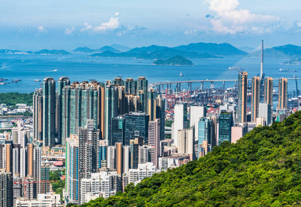 istock Hong Kong skyscrapers crowded cityscape and harbour 1097413298
