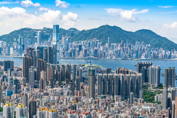 istock Hong Kong skyscrapers crowded cityscape and harbour 1097413320