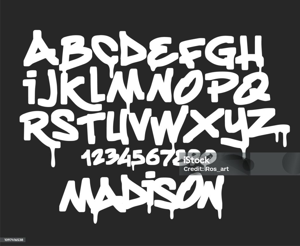 Marker Graffiti Font, handwritten Typography vector illustration. Marker Graffiti Font, handwritten Typography vector illustration Graffiti stock vector
