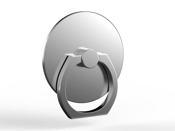 istock Blank cell phone ring finger holder grip. 3d render illustration. 1097416912