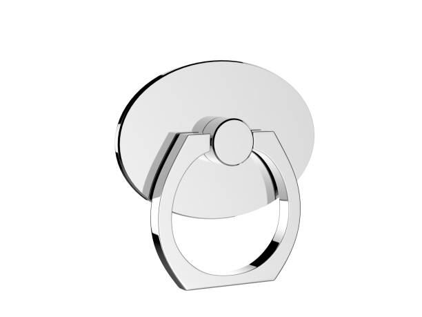 istock Blank cell phone ring finger holder grip. 3d render illustration. 1097418312