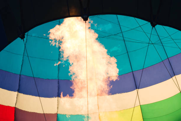 Hot air balloon in blue sky