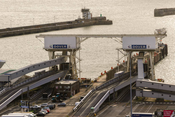 The Port of Dover in Kent United Kingdom Dover, United Kingdom, 18th January 2019:- A view of the Port of Dover, Kent the nearest British port to France ferry dover england calais france uk stock pictures, royalty-free photos & images