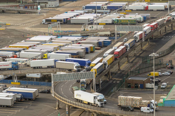 The Port of Dover in Kent United Kingdom Dover, United Kingdom, 18th January 2019:- A view of the Port of Dover, Kent the nearest British port to France ferry dover england calais france uk stock pictures, royalty-free photos & images