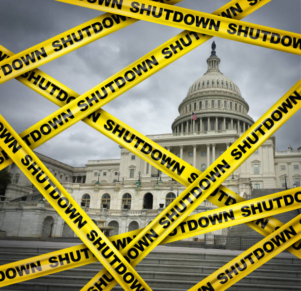 amerikanische herunterfahren - government shutdown stock-fotos und bilder