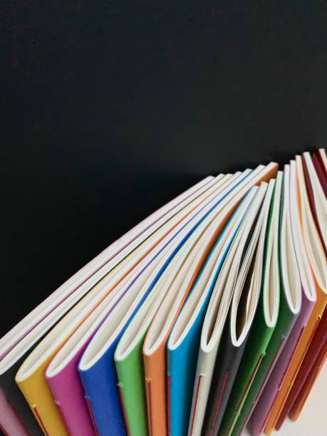 istock Row of colorful diaries 1097423926