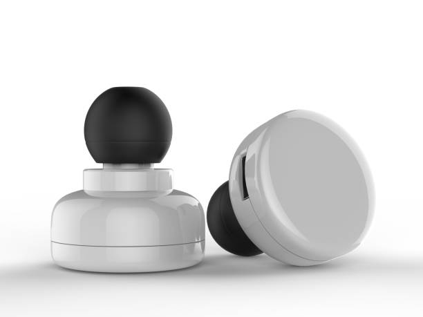 istock Blank Wireless Bluetooth Earphone or Earbud or Headphone, 3d render illustration. 1097427156