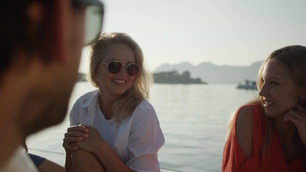 istock Vacations on a sailboat. Friends spending time together 1097428158