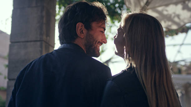 istock Happy couple walking on street 1097432700