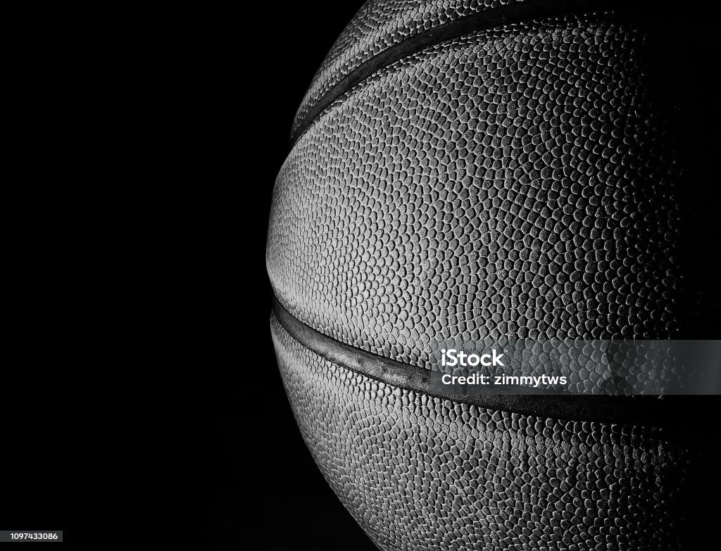 Basketball Black And White Closeup On Black Stock Photo - Download Image  Now - Basketball - Sport, Basketball - Ball, Black And White - iStock