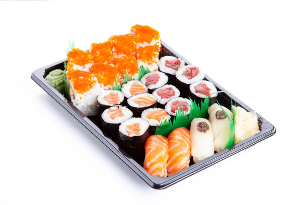 istock Isolated sushi tray with makis and nigiris 1097434634