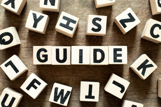 istock Letter block in word guide with another block on wood background 1097437720