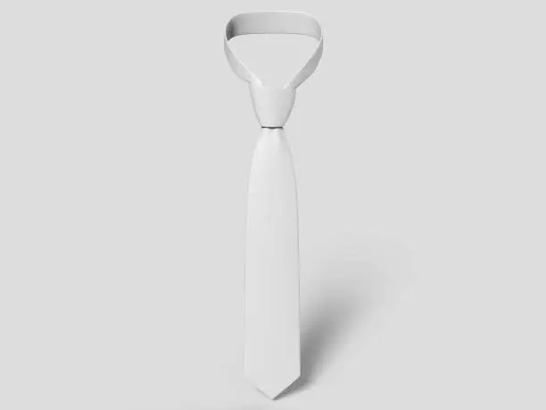 Blank tie for mock up design, 3d render illustration.