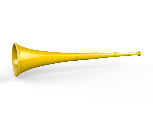 Blank Vuvuzela Stadium Plastic Horn For Branding. 3d render illustration. Blank Vuvuzela Stadium Plastic Horn For Branding. vuvuzela stock pictures, royalty-free photos & images