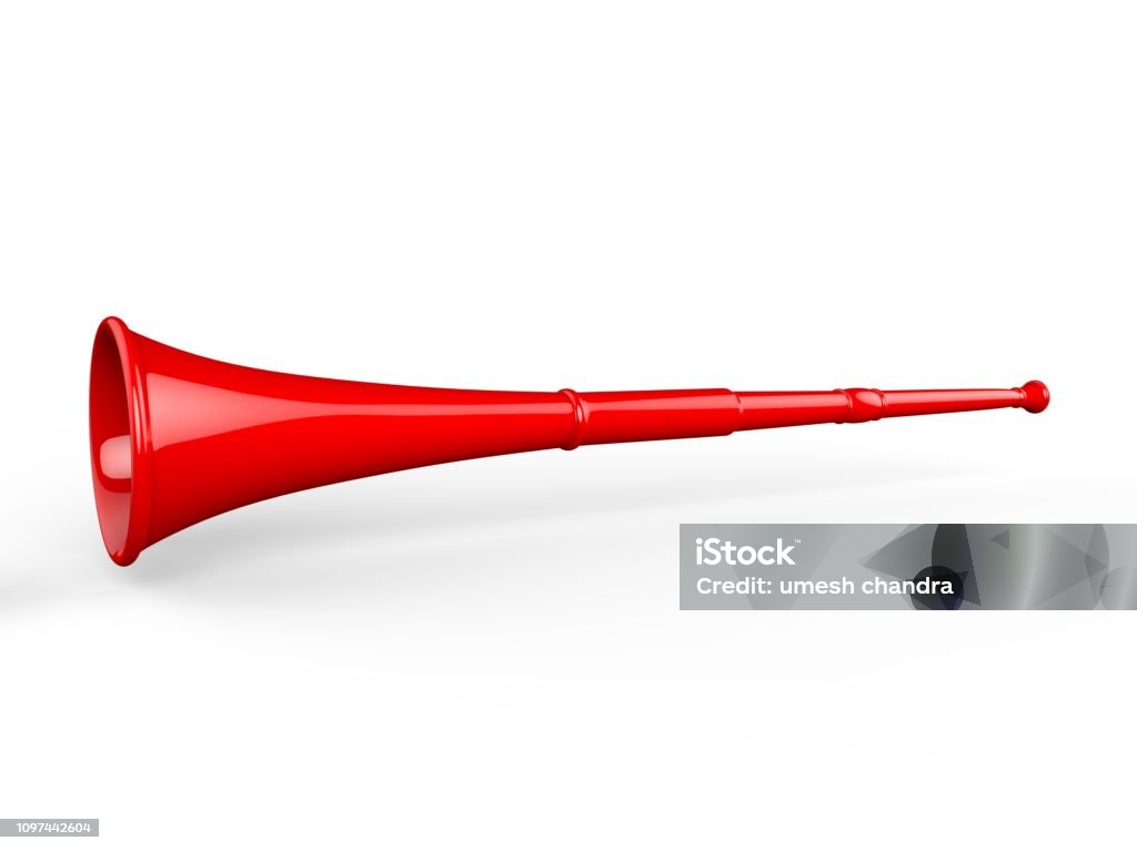 Blank Vuvuzela Stadium Plastic Horn For Branding. 3d render illustration. Blank Vuvuzela Stadium Plastic Horn For Branding. Vuvuzela Stock Photo