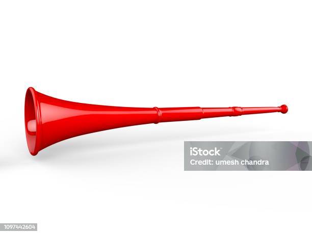 Blank Vuvuzela Stadium Plastic Horn For Branding 3d Render Illustration Stock Photo - Download Image Now