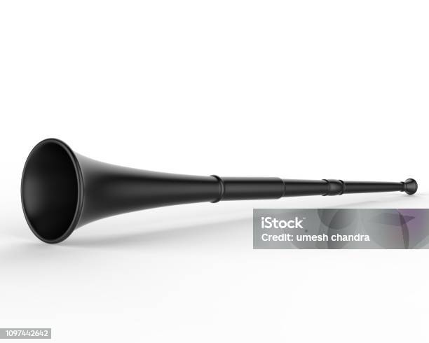 Blank Vuvuzela Stadium Plastic Horn For Branding 3d Render Illustration Stock Photo - Download Image Now