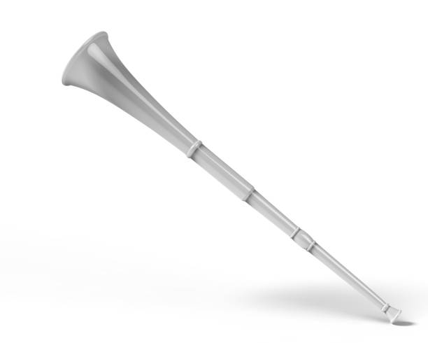 istock Blank Vuvuzela Stadium Plastic Horn For Branding. 3d render illustration. 1097442672