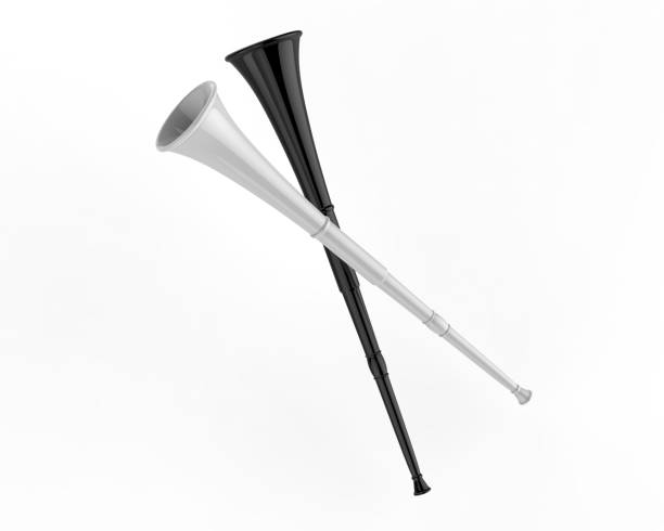 istock Blank Vuvuzela Stadium Plastic Horn For Branding. 3d render illustration. 1097442796