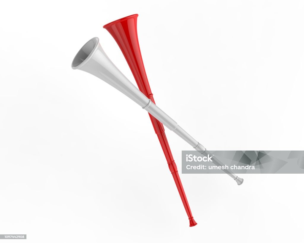 Blank Vuvuzela Stadium Plastic Horn For Branding. 3d render illustration. Blank Vuvuzela Stadium Plastic Horn For Branding. Vuvuzela Stock Photo