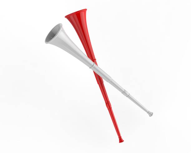 Blank Vuvuzela Stadium Plastic Horn For Branding. 3d render illustration. Blank Vuvuzela Stadium Plastic Horn For Branding. trumpet player isolated stock pictures, royalty-free photos & images