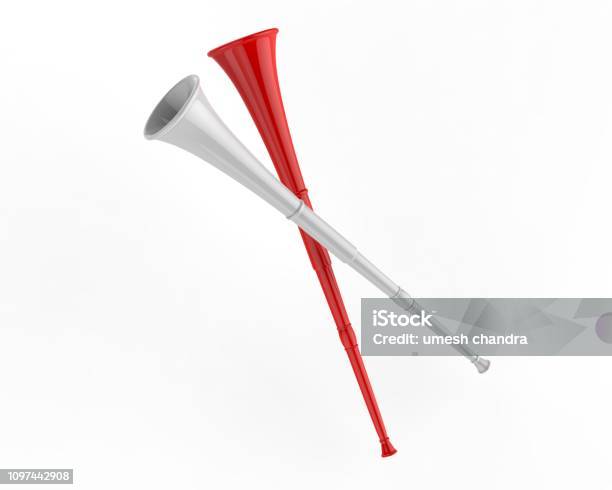 Blank Vuvuzela Stadium Plastic Horn For Branding 3d Render Illustration Stock Photo - Download Image Now