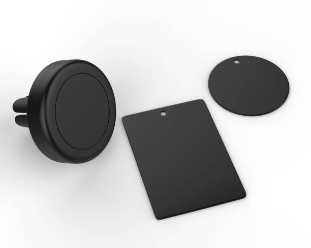istock Blank Magnetic Car Air Vent Cell Phone Holder Car Mount Mobile Holder. 3d render illustration. 1097443250