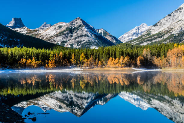 istock Rockies from Wedge Pond under late fall colours, Spray Valley Provincial Park 1097443652
