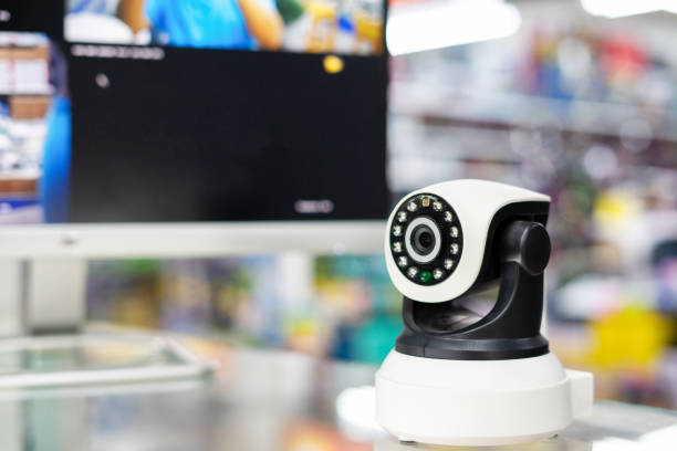istock CCTV security camera monitor in office building 1097447384