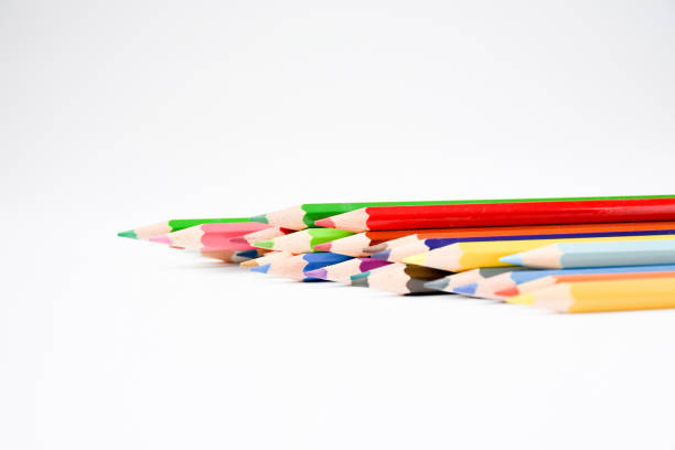 istock Object, varities color pencils on white background. pencil narrow, pigmented core encased in a wooden cylindrical case 1097448426