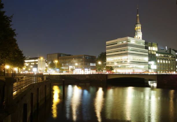 istock Hamburg canal at night 1097451808
