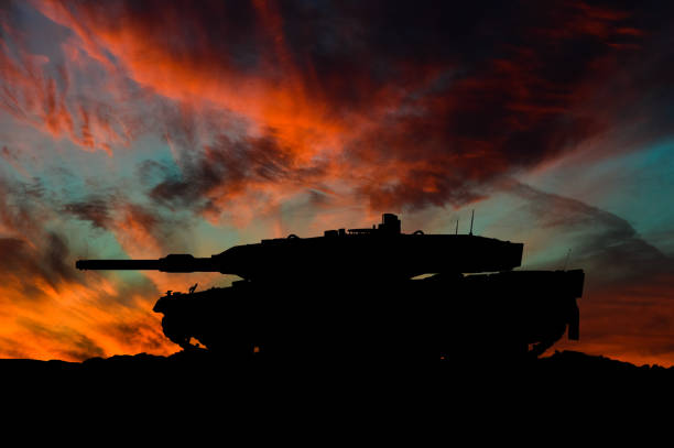istock German main battle tank silhouette / 3d illustration 1097452864