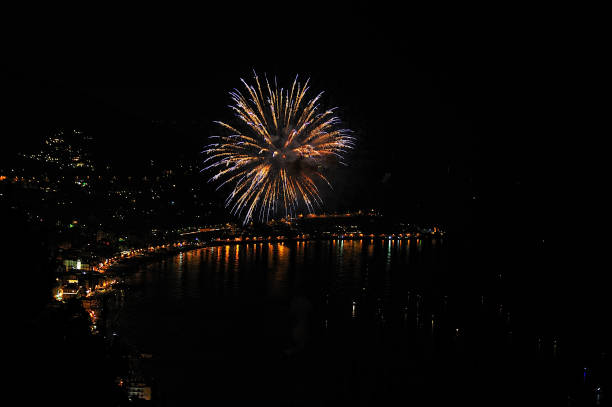 istock Fireworks on the sea 1097456018