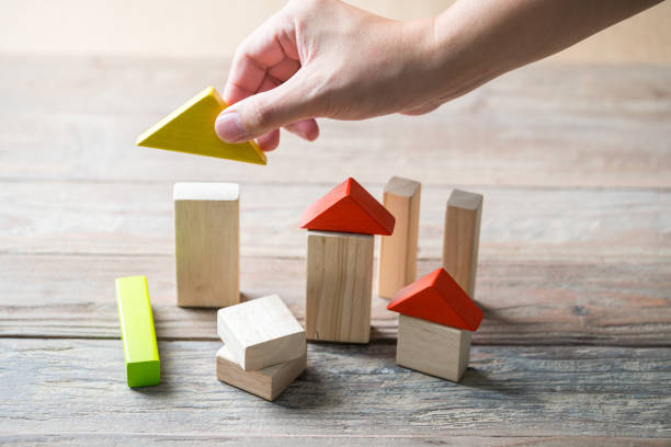 istock Wood Home & housing estate concept 1097459192