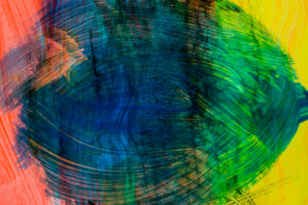 Abstract art colourful background. Hand-painted background. SELF MADE. - Image
