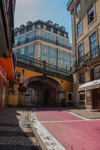 A picture of the so-called, and now popular, Pink Street, in Lisbon.