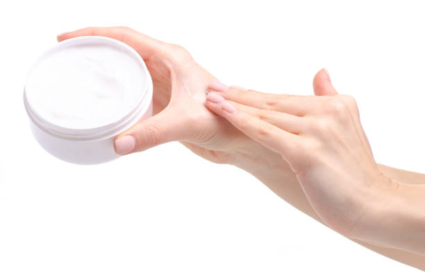 istock Female hands white jar cream care beauty 1097472402