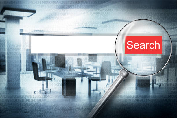 istock magnifier scan web search bar alert button with modern office background 3D Illustration 1097474334