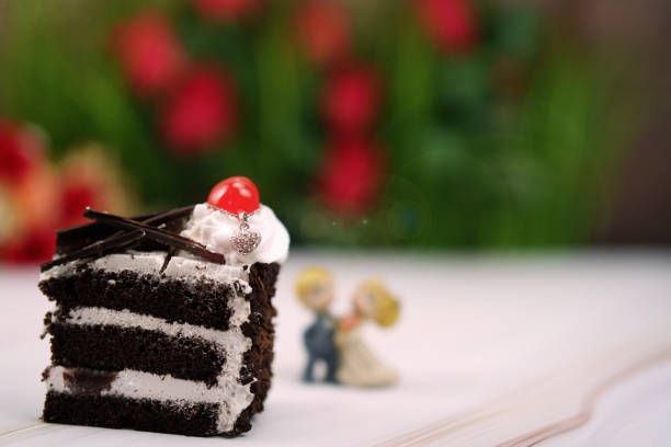 valentine and wedding cake chocolate with bokeh