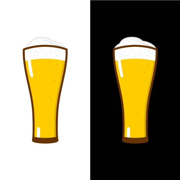 Vector illustration of Beer glass with foam illustration