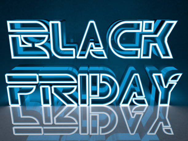 istock Neon light inscription Black Friday in blue 1097477806