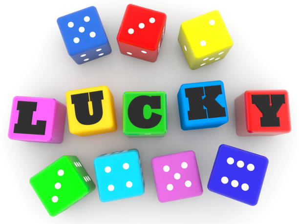 istock Lucky concept with colorful dice around 1097477946