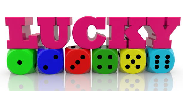 istock Lucky concept on colorful dice 1097478008