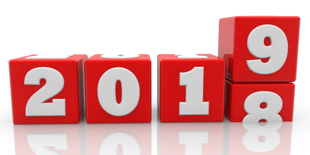 istock New year change concept on red cubes 1097478230