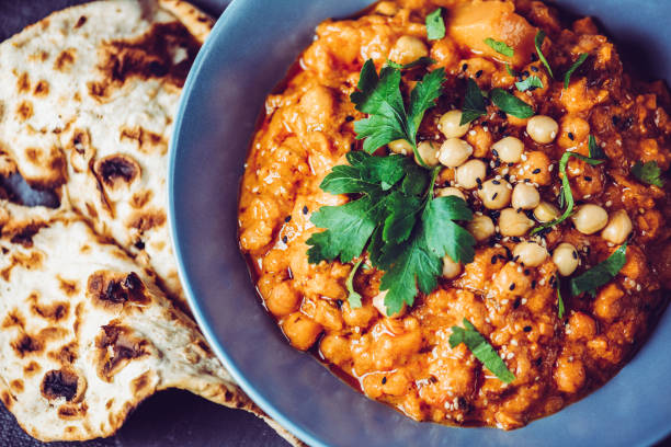 istock Vegan Chana Alu Masala with Roti 1097478414